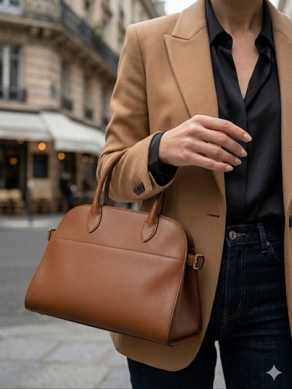 DIVINA FIRENZE Tote Bag Purse Satchel Viral Margaux Style Leather Chocolate